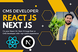 be the next js, react js,  bug fixer, and cms developer