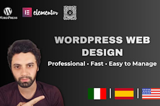 setup and design a wordpress website in italian