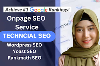 do complete website onpage SEO and technical optimization with rankmath, yoast