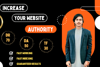 increase domain dr ahrefs DR 70 domain authority moz da tf with seo backlink