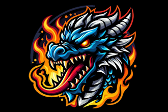 design awesome dragon head mascot logo for your company