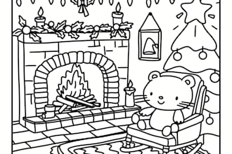 create illustrations for a coloring book in the sanrio style