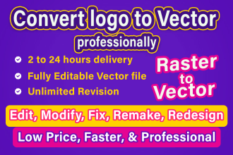 remake, redesign, redraw,  edit or update your existing logo creatively