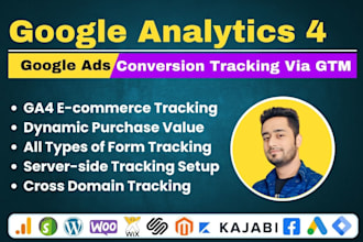 setup google analytics 4, ga4 ecommerce tracking, ads conversion tracking GTM