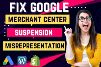 fix google merchant center suspension and misrepresentation