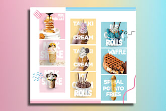 do minimal food posters, screens, and digital menu design