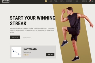build gym, workout, fitness and sport, health and wellness website