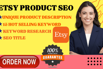write etsy SEO listings, product descriptions, and tags to rank your store