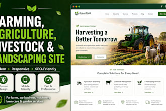 build farming, agriculture, livestock, machinery or landscaping website