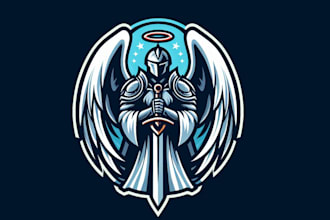 design realistic guardian angel mascot logo  for you with express delivery