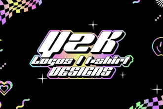 design custom y2k streetwear logo for tshirt, clothing brand