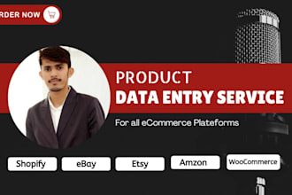 do manual product listing, product upload, and product data entry