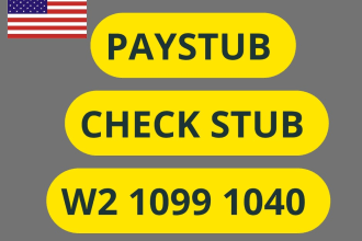 do paystub, check stubs, w2, 1099 and 1040