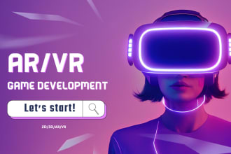 develop a 2d 3d and ar VR game in unity