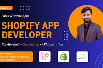 fix and create shopify public and private app for you