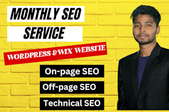do monthly website SEO on wordpress, wix, and squarespace