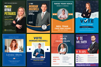 do a political or election campaign flyer, postcard, door hanger, poster, banner