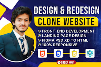 copy clone website or create landing page using HTML CSS js react js next js