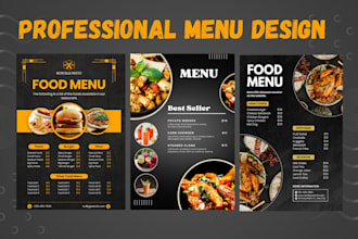 design menu cards, posters and food flyers