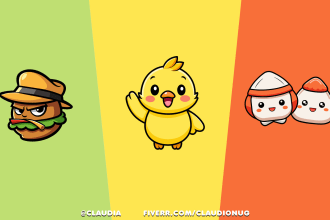 create cute mascot logo design for your business and stream