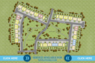 render and design landscape site plan, plot plan and illustration site plan