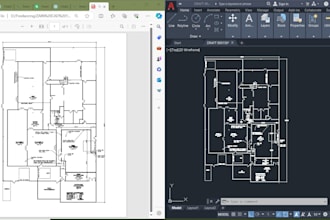 convert any sketch, pdf or image drawing plan to autocad dwg