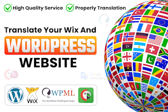 your wix or wordpress website translation into multilingual using polylang wpml