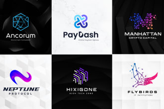 do tech modern startup crypto security technology it web3 saas app logo design