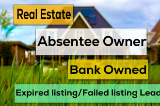 do absentee owner, bank owned, expired listing, failed listing property leads