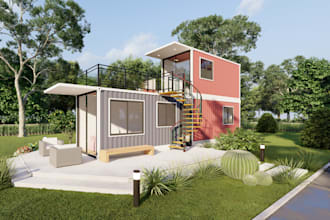 design 3d shipping container home, house, shop office apartment restaurant hotel