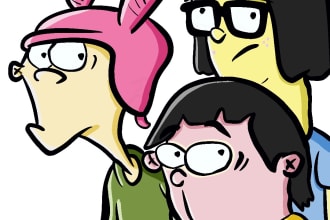 create your design as a digital art cartoon graphic