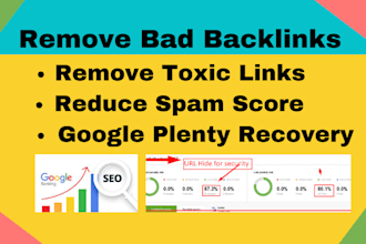 disavow bad backlinks spammy toxic links, and reduce spam score
