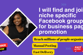 join niche specific facebook groups for business page promotion