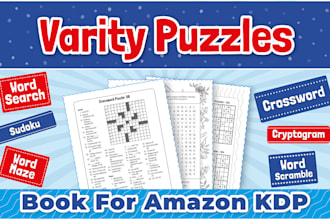 make word search, crossword, sudoku, cryptogram, maze puzzles amazon KDP