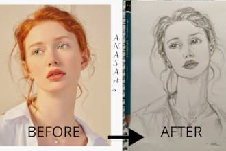 draw unique pencil sketch of any image in 2 hours