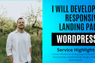 develop a responsive wordpress landing page