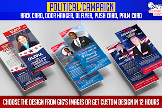 design amazing political election campaign rack card, palm or push card dl flyer