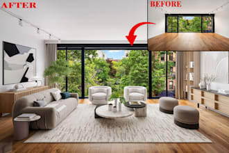 do virtual staging, virtual renovation, and 2d,3d floorplan for your listing