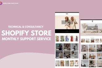 provide shopify store support and maintenance
