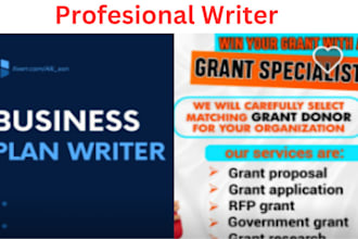 prepare an investor ready business plan, proposal, and grant writing