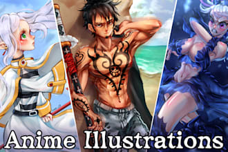 draw beautiful anime illustration for you