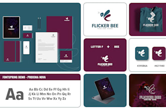 do minimalist business logo and brand identity with complete branding kit