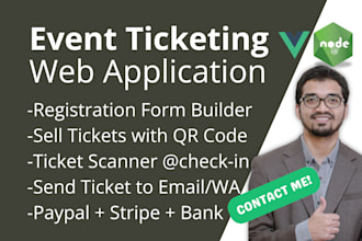 make event ticketing website, qr code scanner for event booking,event management