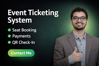 build event ticketing website with qr check in and seat booking