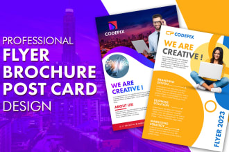 design any kind of flyer, brochure and post card in 24 hours