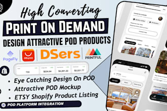 etsy shopify print on demand product design, printify, printiful print on demand