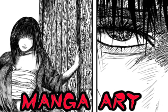 draw manga page custom dark berserk style art in high quality