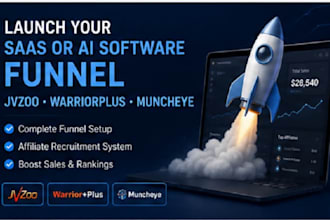 launch your saas or ai software funnel on jvzoo, warriorplus, and muncheye