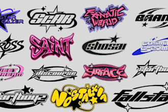 create custom streetwear and y2k logo design for your brand