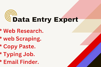 do perfact data entry  web scraping,  typing, email finder